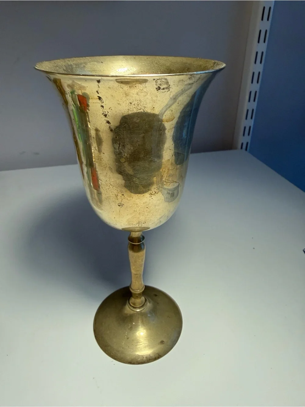Vintage Brass Antique-Style Gold Metal Goblet - Decorative Home Dining Cup